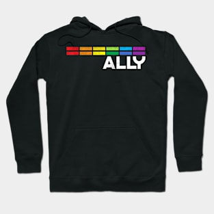 Proud Ally Bars Equality Lgbtq Rainbow Flag Gay Pride Ally Hoodie